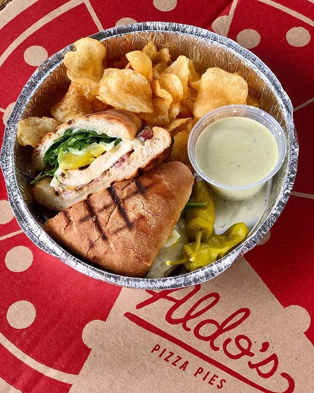 Sandwiches are back &ndash; try the Florentine (grilled chicken, spinach, pickled red onion, provolone, and basil garlic pesto aioli on ciabatta) with a side of poblano cream! 🤩🔥